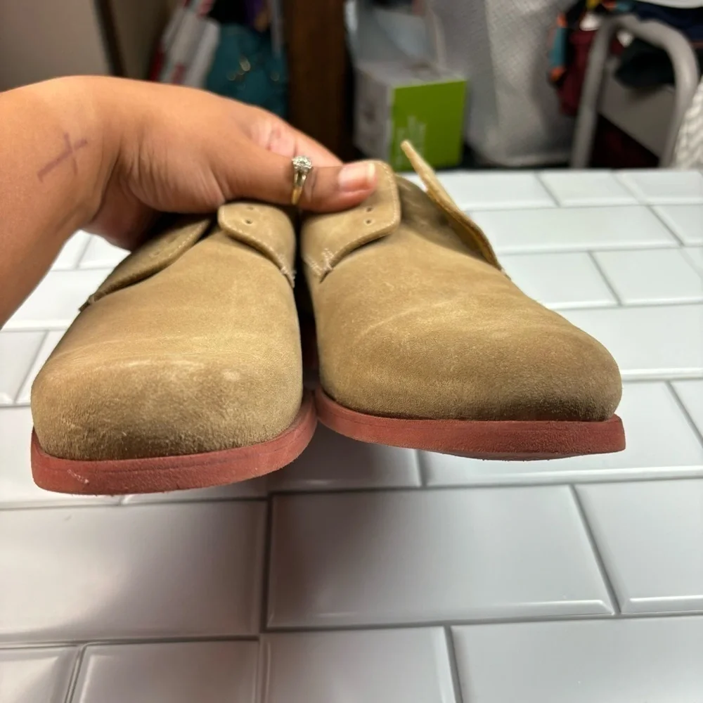 Cole Haan Beige Tan Suede Oxford Dress Shoes Men's Size 8.5M‎